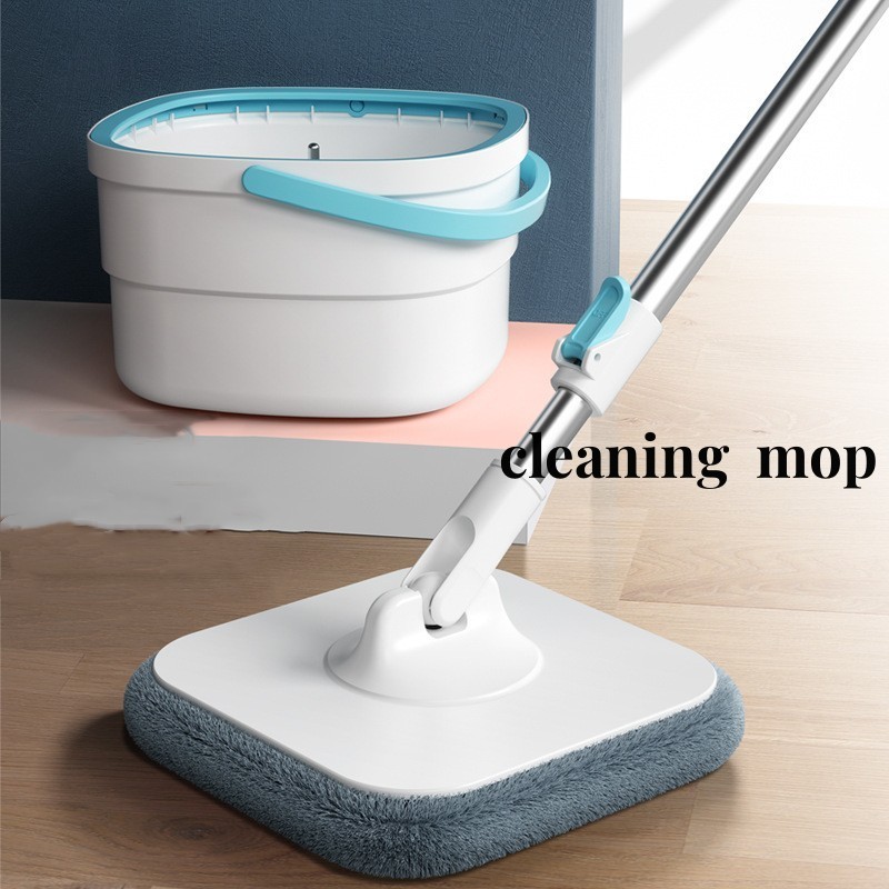 household New Mop and Bucket with Self Wringer Set 360 rotating magic Square microfiber floor cleaning mop