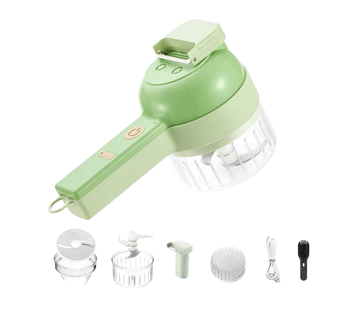 4 In 1 Handheld Electric Vegetable Cutter Set Mini Wireless Garlic Mud Masher Electric Meat Mincer