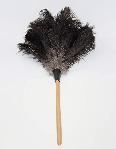 reusable natural premium quality genuine ostrich feather duster with wooden handle