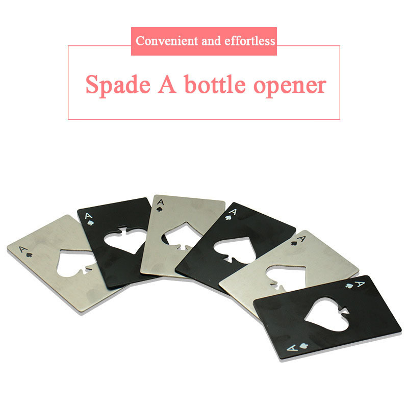 Portable Stainless Steel Ace Spades Flat Credit Poker Card Beer Bottle Opener