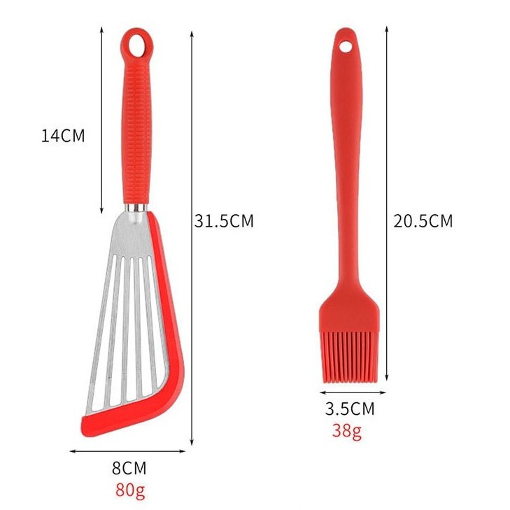 wholesale Custom Kitchen Utensils Fish Shovel Spatula Stainless Steel Cooking Fish Spatula With Silicone Handle