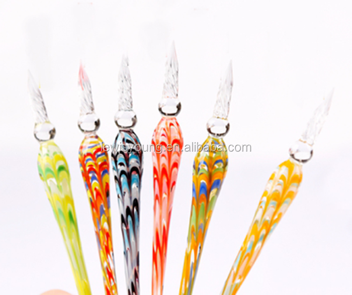 12 Colors Ink  Calligraphy Fountain Pen Kit Glass Washing Cup Pen Holder Glass Dip Pen Set