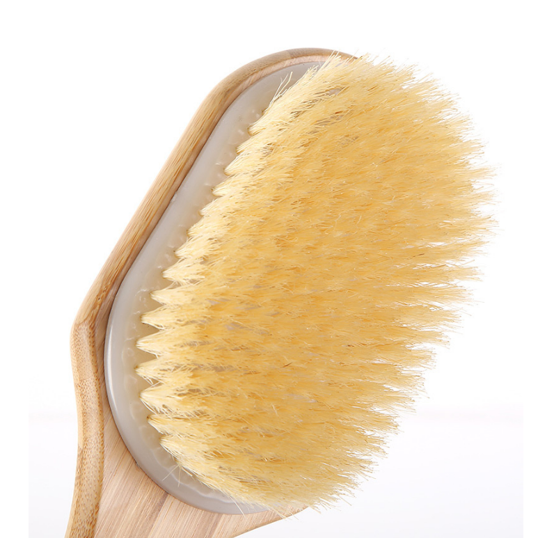 Bamboo Long handle  soft bristle Body bath cleaning brush