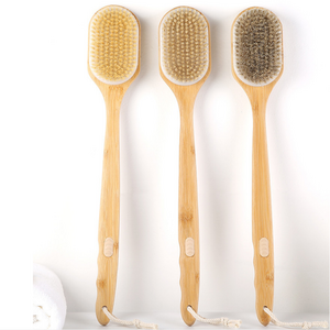 Bamboo Long handle  soft bristle Body bath cleaning brush