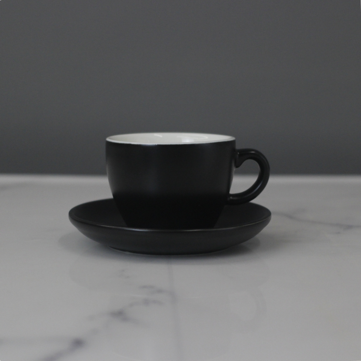 50/110/200/300ml Black Color Thick Espresso Cup And Saucer Set Porcelain Commercial Cappuccino Cup For Cafe