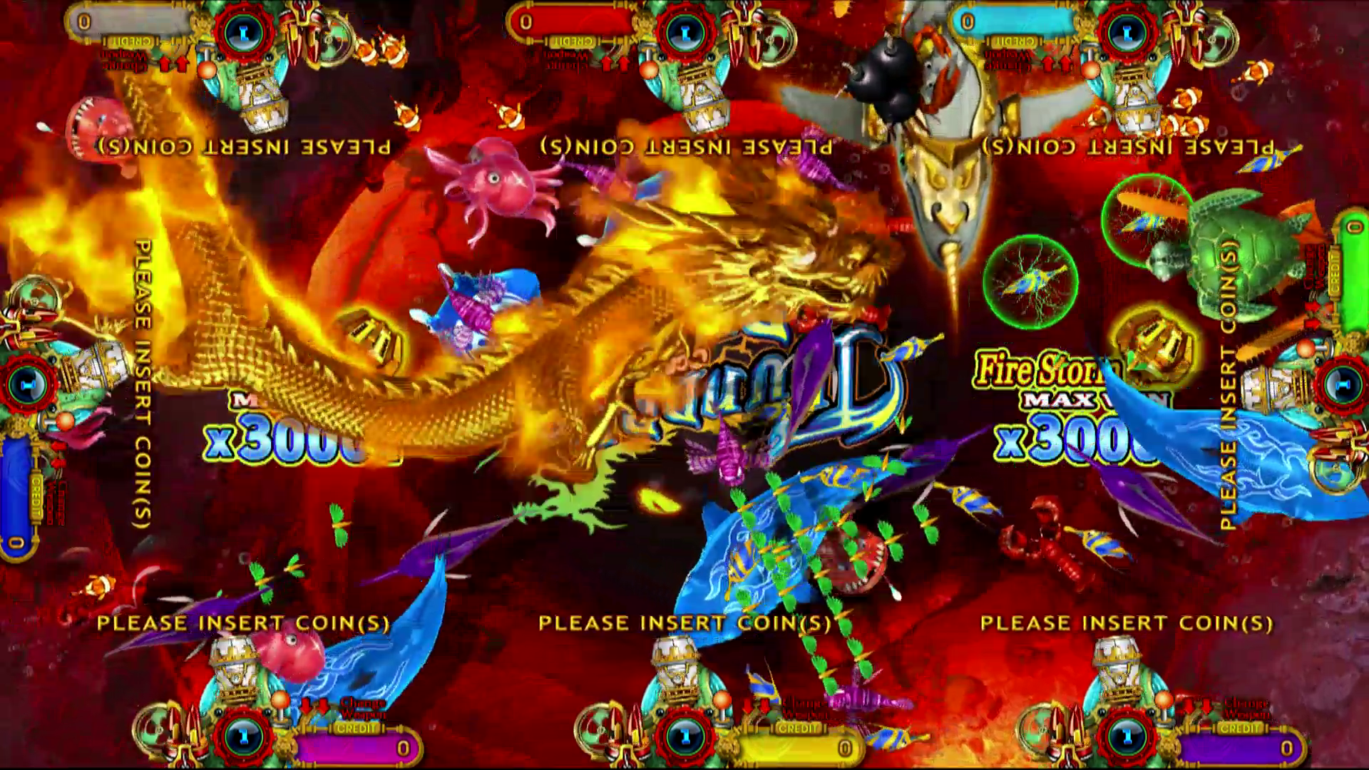 Fish Game Software 10 Players Blue Thunder Dragon Ocean King 2 Monster Awaken Fish Table Game Board