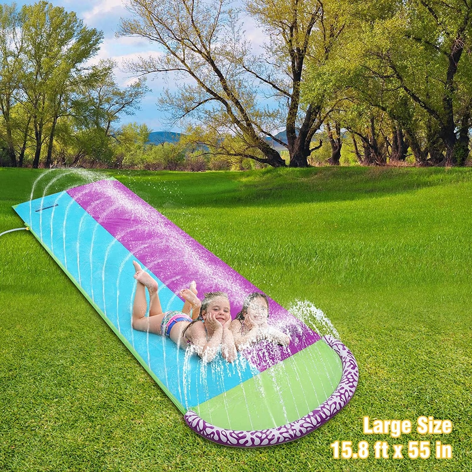 Factory pvc Inflatable Backyard Toys Lawn Water Slides Kids&Adult Water Fun Splash Water Slip N Slide