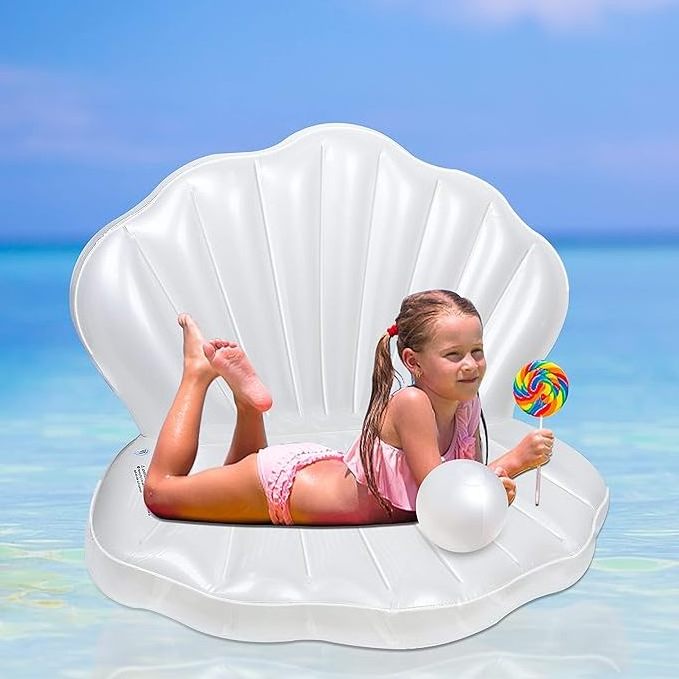 Inflatable Shell Swimming Pool Float Suitable for Children's Birthday Parties Summer Beach Parties Mermaid OceanTheme Parties