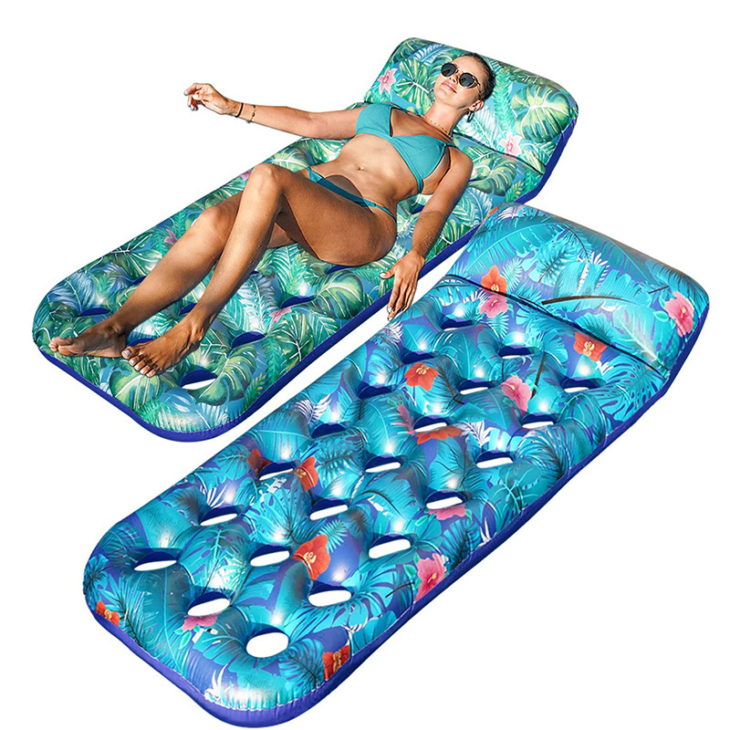 Hot sale Large Customized Oversized Inflatable Pool Floats Raft Water Lounger with Headrest for Adults Beach Pool Party