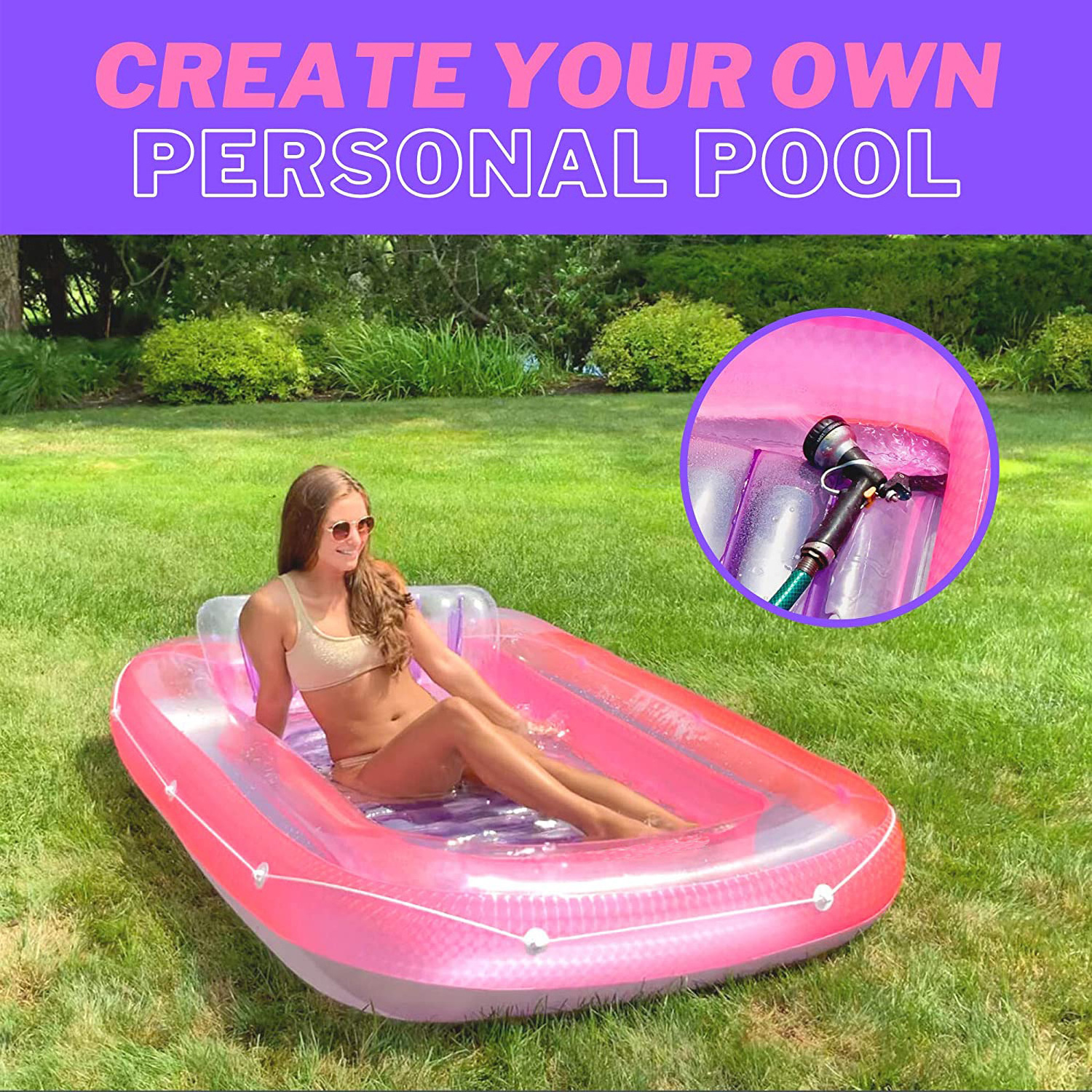 Customized Adults Inflatable Suntan Tub  Floating Lounger Raft Recliner Sunbathing for For Beach Pool Tanning  Outdoors