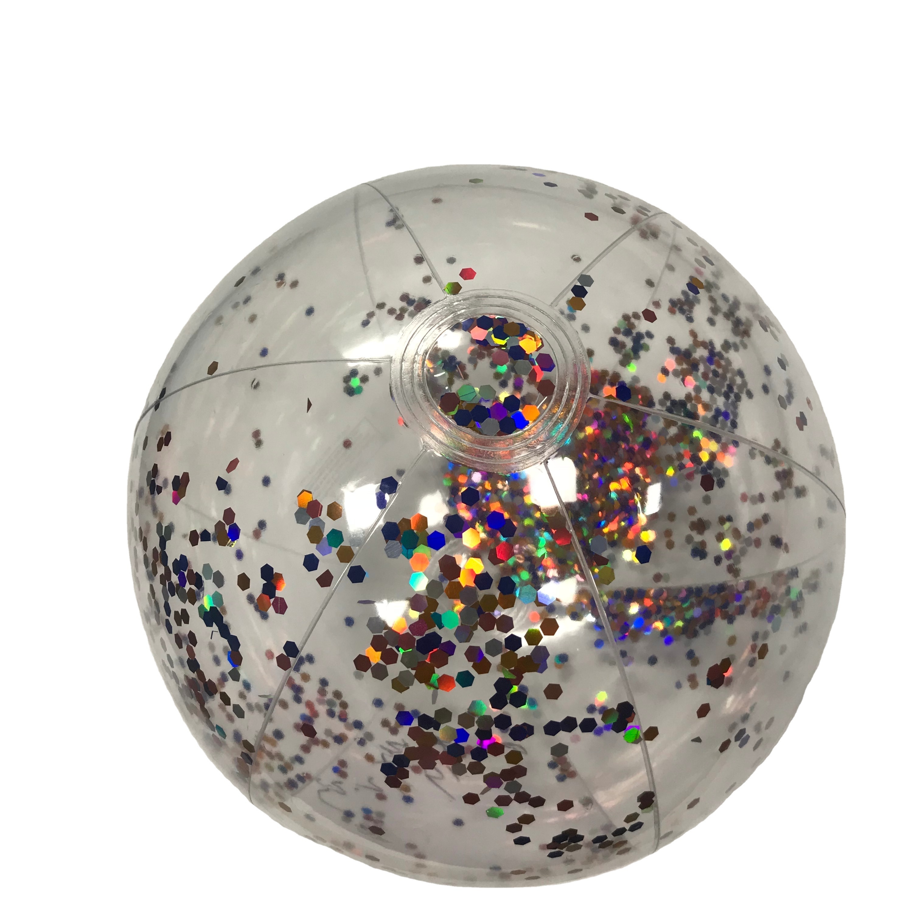 Plastic Ball Glitter PVC Inflatable Beach Ball for Fun Transparent with Gold Sports Unisex Inflatable Toys 2 to 4 Years 40g 35CM