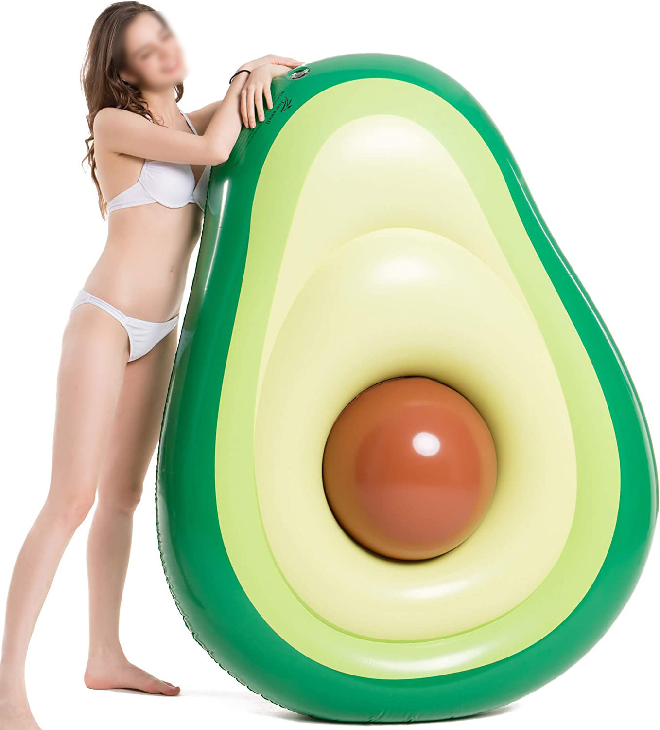 Inflatable Avocado Pool Float Air Large Beach Swimming Seashell Floatie with Ball Water Fun Lounge Raft for Kids Adults