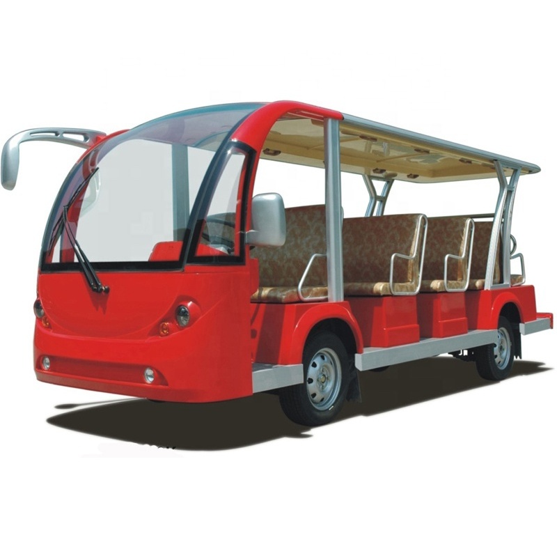 Lithium Battery Powered 14 Seats Electric Sightseeing Personal Shuttle Bus