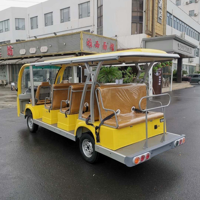 Lithium Battery Powered 14 Seats Electric Sightseeing Personal Shuttle Bus