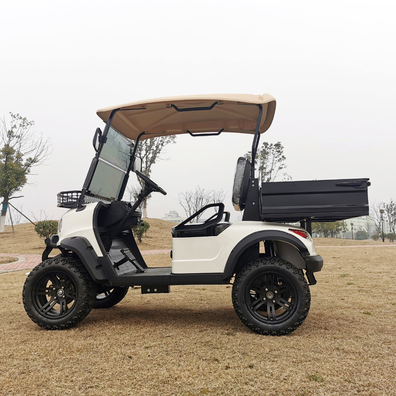 Lithium Battery 5kw electric 4 wheel drive UTV golf cart 2 seater with cargo box for sale