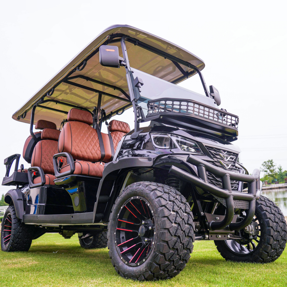 Customized Lifted Electric 4x4 Golf Cart 6 Seat Dune Buggy with Utility Box LED Screen Music