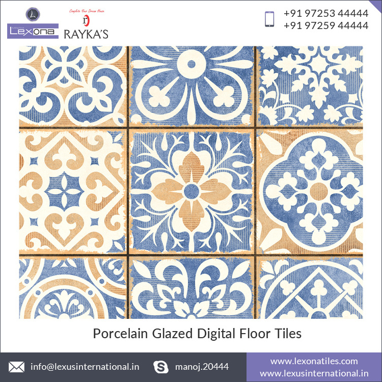 Moroccan Design Porcelain Floor Tiles for Bedroom Hall Kitchen Satin Matt Surface with AAA Grade Quality