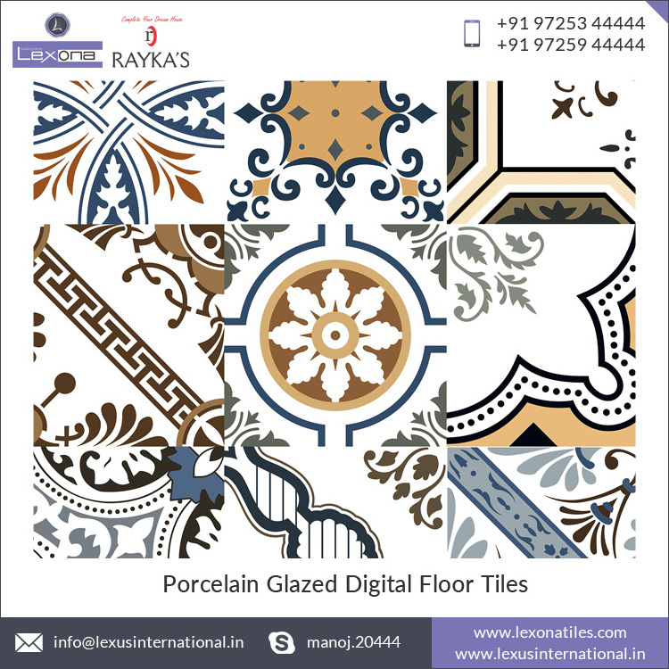 Moroccan Design Porcelain Floor Tiles for Bedroom Hall Kitchen Satin Matt Surface with AAA Grade Quality