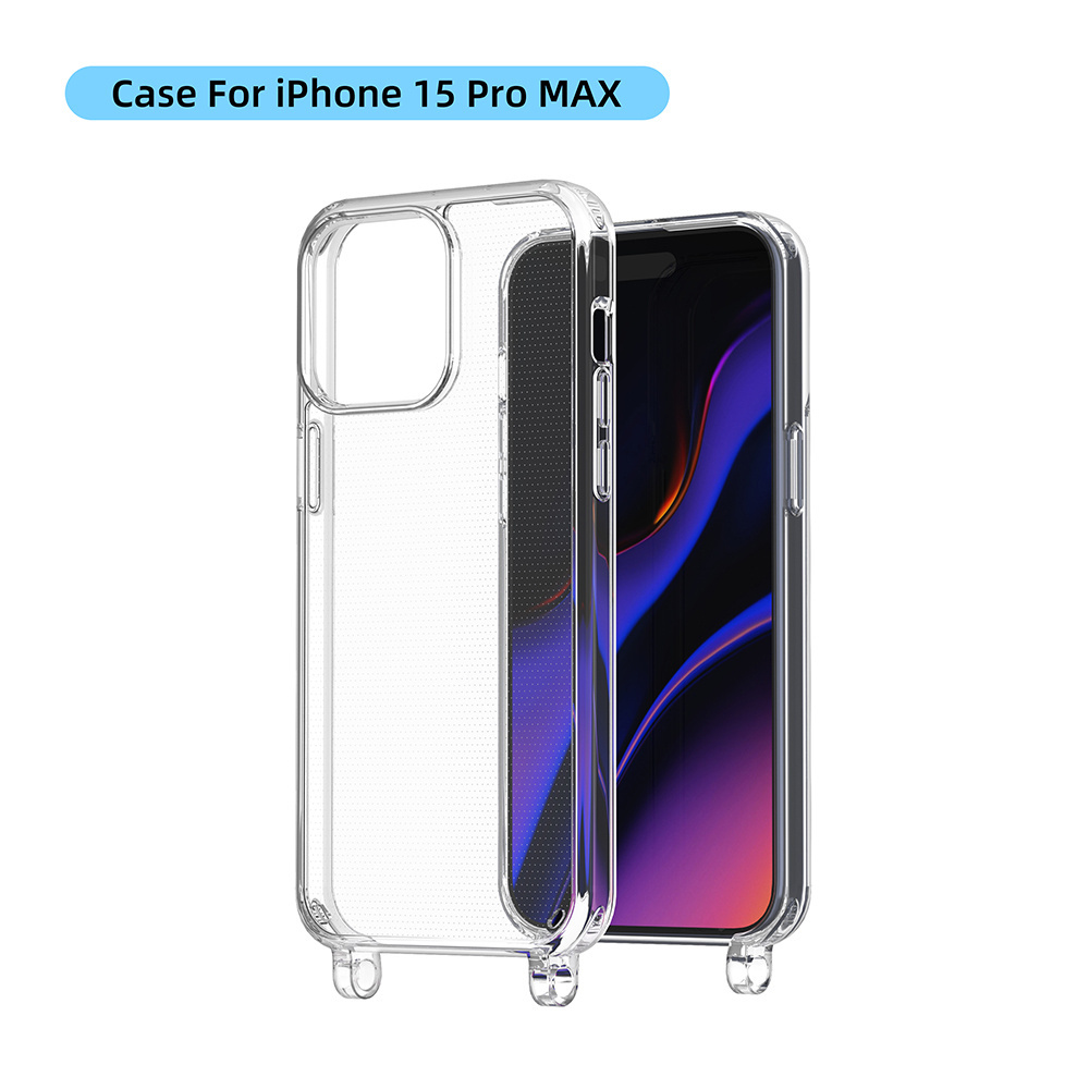 Custom Color Clear Transparent Bulk Cell Phone Case With Lanyard Accessory Shockproof Mobile Phone Case For Samsung For iPhone