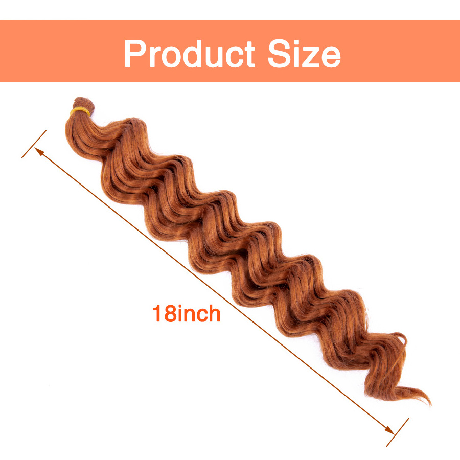 AliLeader Wholesale 18inch Synthetic Curly Wavy Ombre Braiding Hair Extensions Bulk Deep Wave Crochet Hair for Black Women