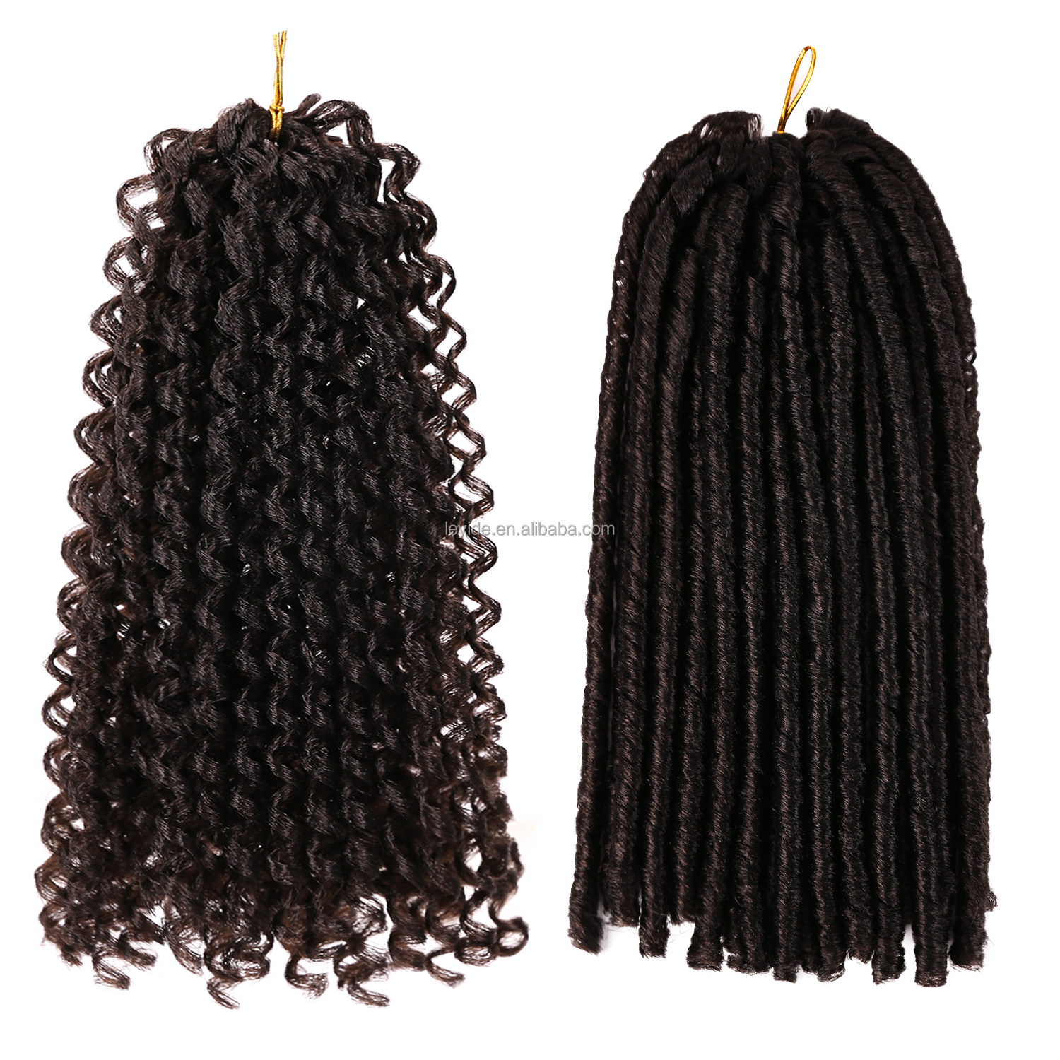 AliLeader 14 inch Synthetic Crochet Hair Extensions Ombre Black Color Soft Straight Faux Locs Crochet Braids Hair for Black Wome