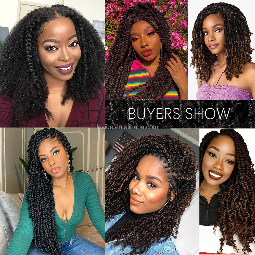 Wholesale 16 24inch Pre Fluffed Kinky Curly Braiding Hair Pre-Separated Springy Afro Twist Crochet Hair for Locs Hair Extensions