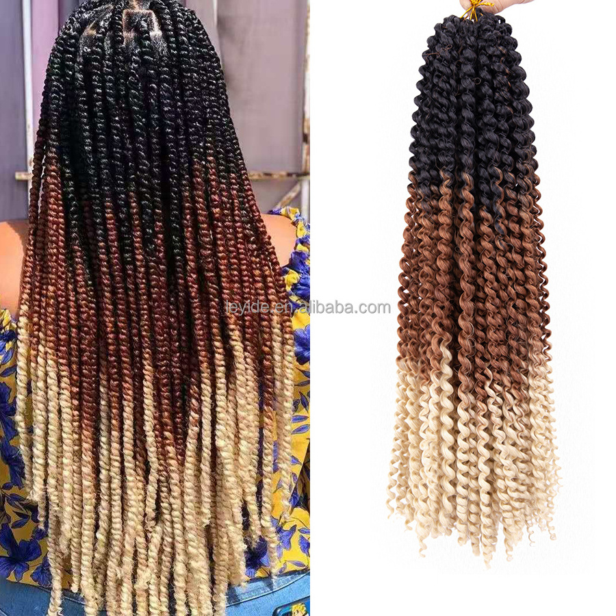 Wholesale Synthetic Nubian Water Wave Curly Braid Crochet Hair Extension Passion Twist Hair