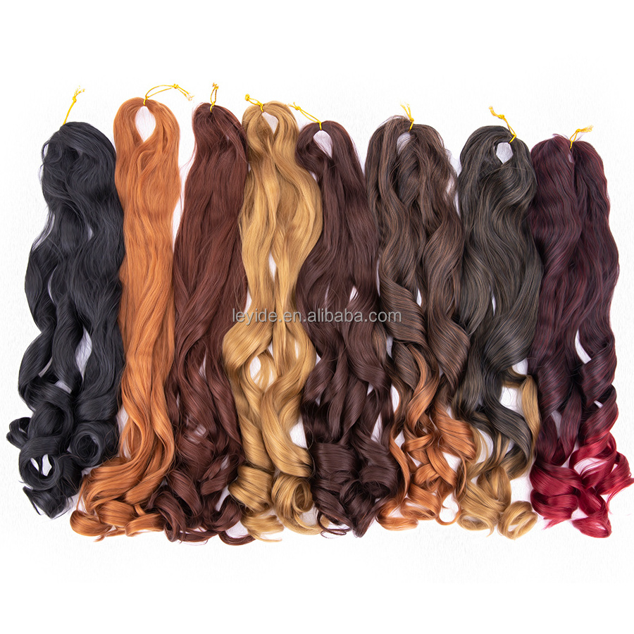 Spiral French Curl Wave Yaki Pony Style Curly Wavy Afro Loose Wave Synthetic Braiding Hair For African Hair Attachments