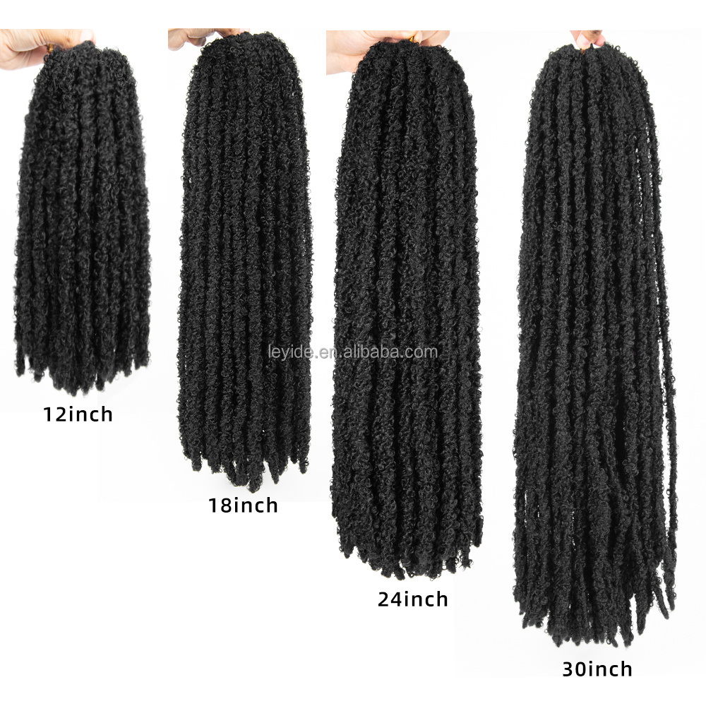 AliLeader Wholesale 30 24 18 12 inch Synthetic Butterfly Locs Crochet Twist Braiding Hair Butterfly Distressed Locs Crochet Hair