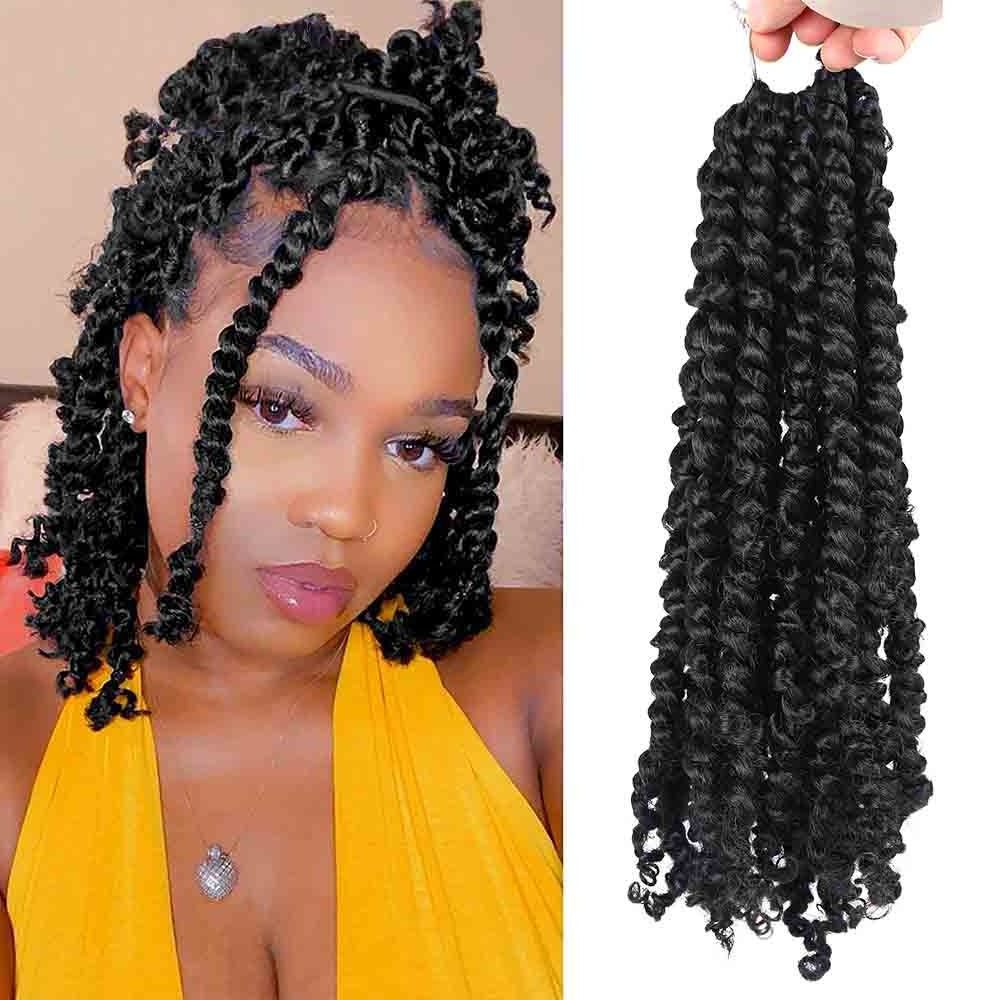 AliLeader 12inch Pre Twisted Spring Bomb Nubian Twist Hair Pre-looped Ombre Ghana Mini Spring Twist Synthetic Crochet Braid Hair