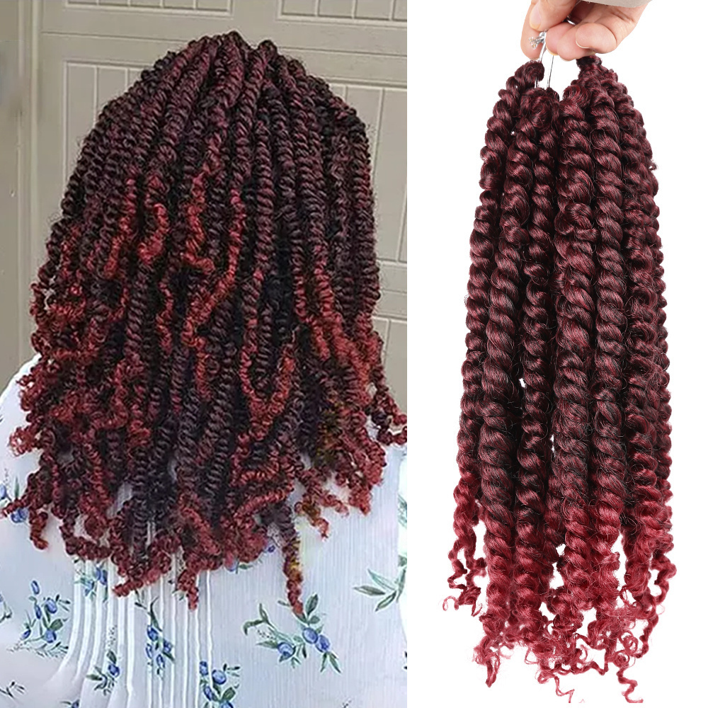 AliLeader 12 Inch Nubian Spring Twist Crochet Braids Synthetic Hair Extension Ombre Small Twist Crochet Hair