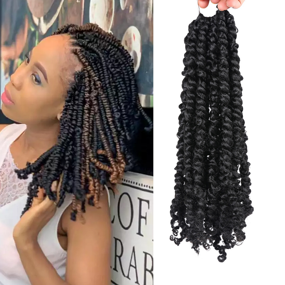 AliLeader 12 inch Ombre High Temperature Pre Twisted Spring Twist Hair Pre-looped Synthetic Crochet Braid Nubian Twist Hair