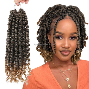 AliLeader 12 inches Synthetic High Temperature Fiber Nubian Twist Crochet Hair Pre Twisted Passion Spring Twist for Black Women