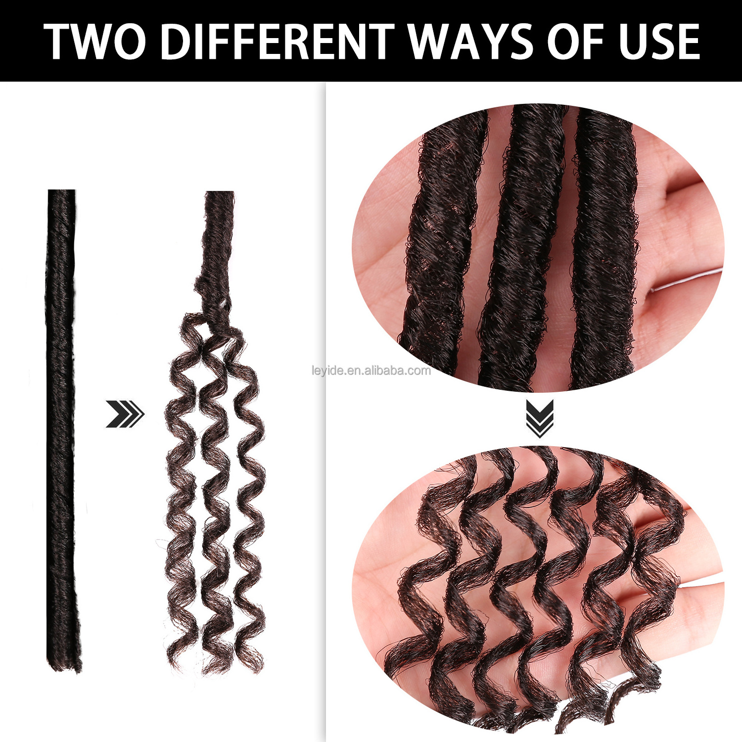 AliLeader 14 inch Synthetic Crochet Hair Extensions Ombre Black Color Soft Straight Faux Locs Crochet Braids Hair for Black Wome