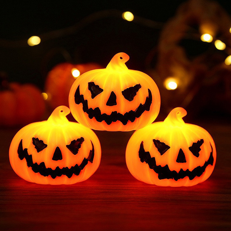 LED Halloween Little Pumpkin Led Table Lights Portable Vivid LED Night Light For Children gift Holiday Decoration