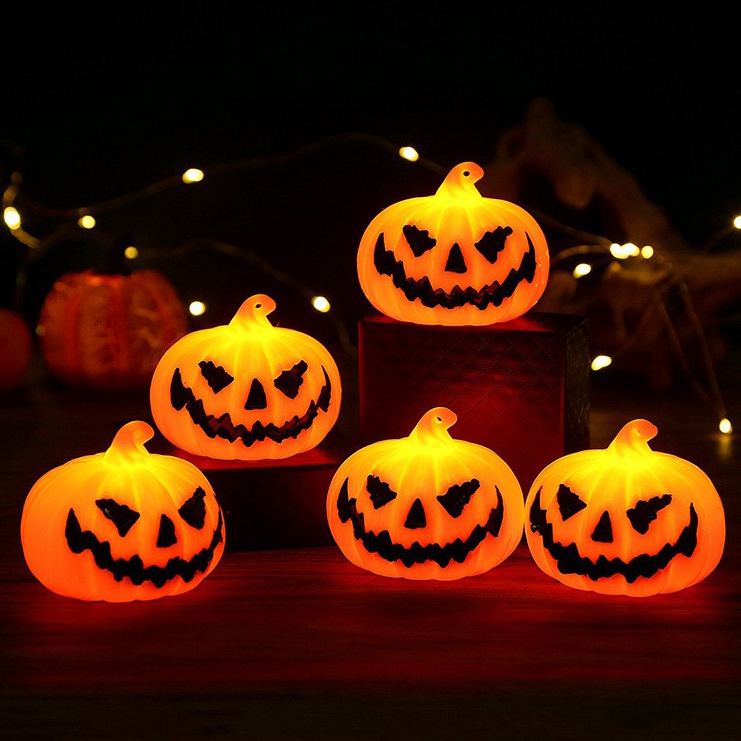 LED Halloween Little Pumpkin Led Table Lights Portable Vivid LED Night Light For Children gift Holiday Decoration