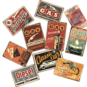 Vintage Posters Motor Oil Plaque Metal Tin Signs Garage Petrol Gas Station Decorative Tyre Service Retro Wall Art Decor