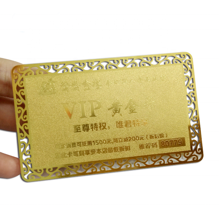 Custom Embossed Metal Business Cards Gold Sliver Vip Member Blank Cheap Metallic Credit Card