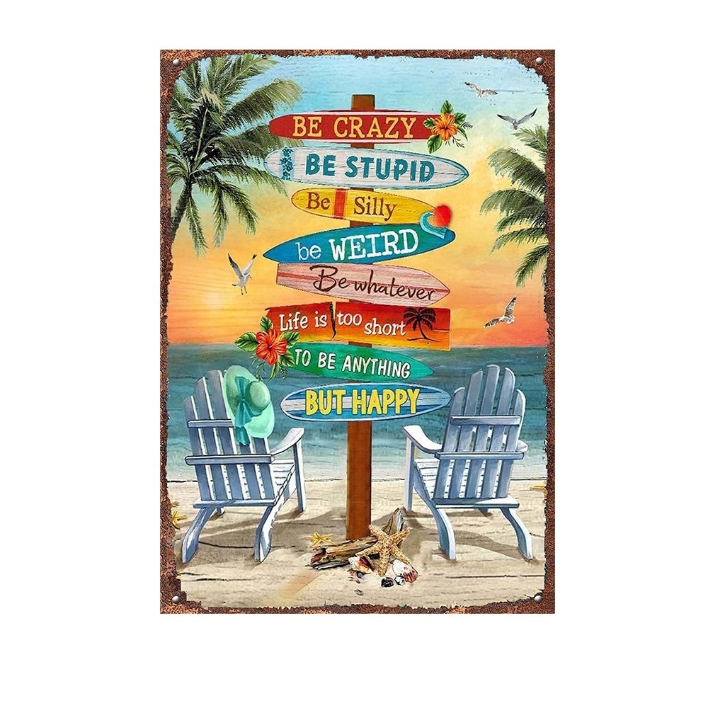 Vintage Retro Tin Signs Vintage Signs Beach Canvas Print Surfing Boards Man Cave