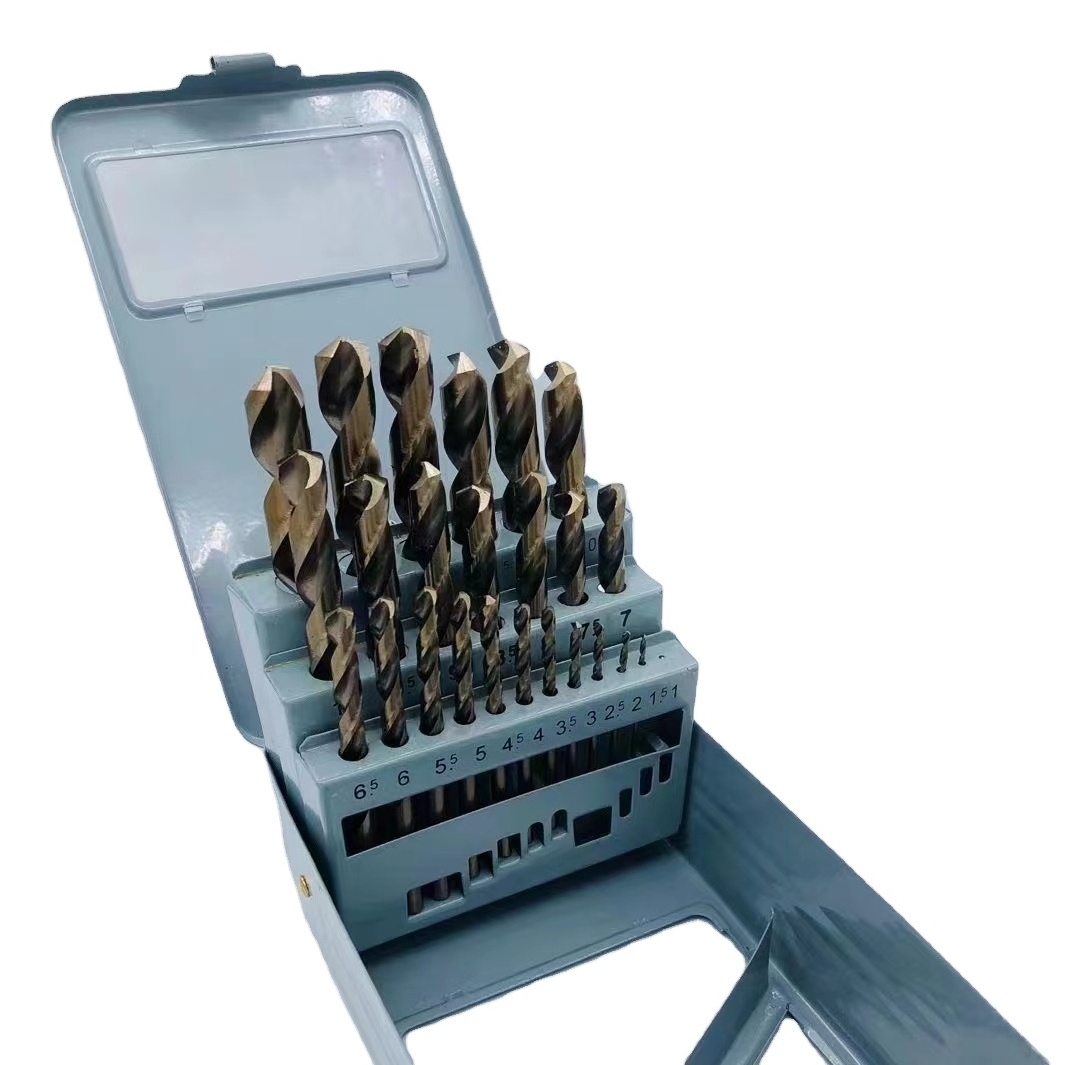 Cobalt Drill Bit Set- M35 High Speed Steel Twist Jobber Length For Hardened Metal,Stainless Steel,Cast Iron And Wood