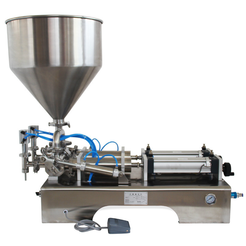 Quantitative semi-automatic double-head chili sauce liquid paste filling machine