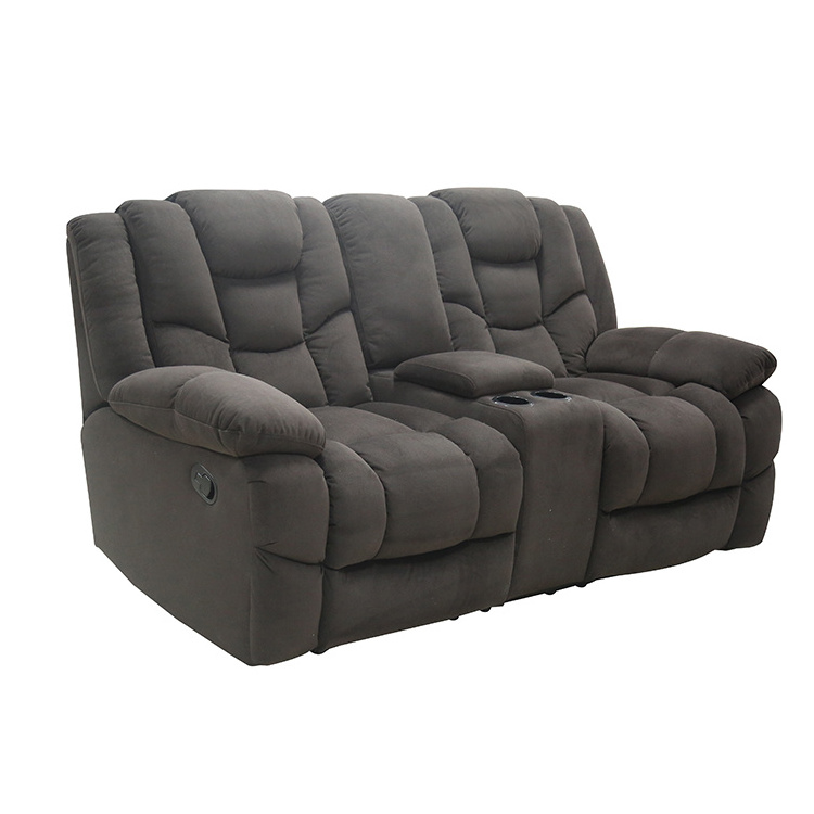 Factory Supply Home Furniture American Style Padded Suede Single Fabric Recliner Sofa