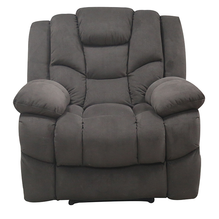 Factory Supply Home Furniture American Style Padded Suede Single Fabric Recliner Sofa