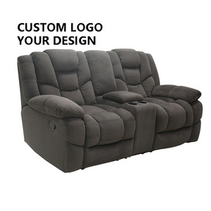 Best Contemporary Relaxed Motion Console Loveseat Two Seater Home Theatre Recliner Sofa For Living Room