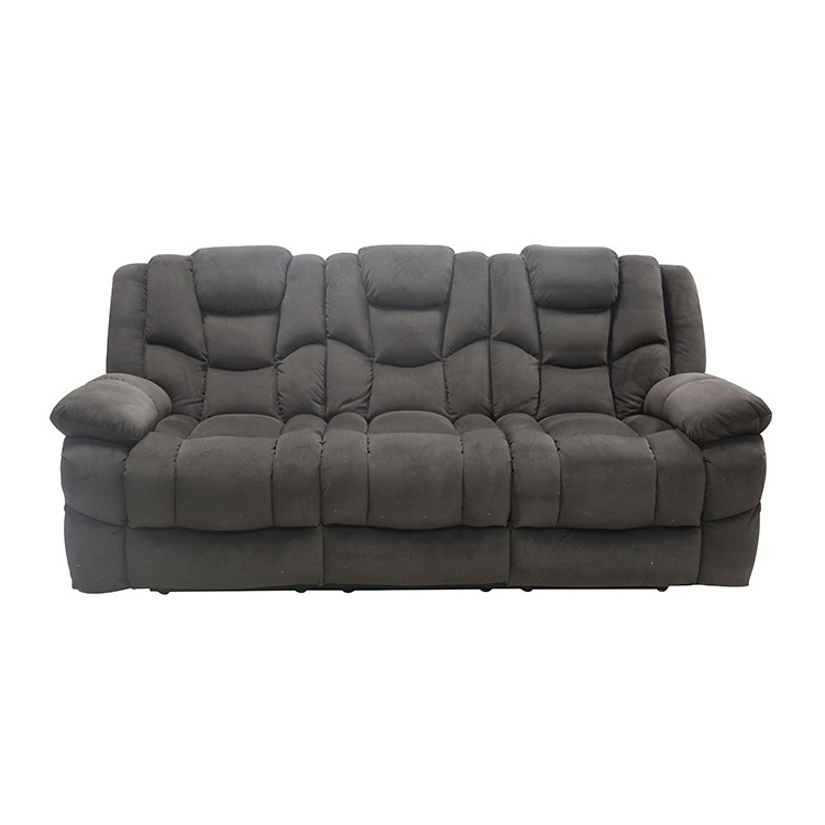 Factory Supply Home Furniture American Style Padded Suede Single Fabric Recliner Sofa