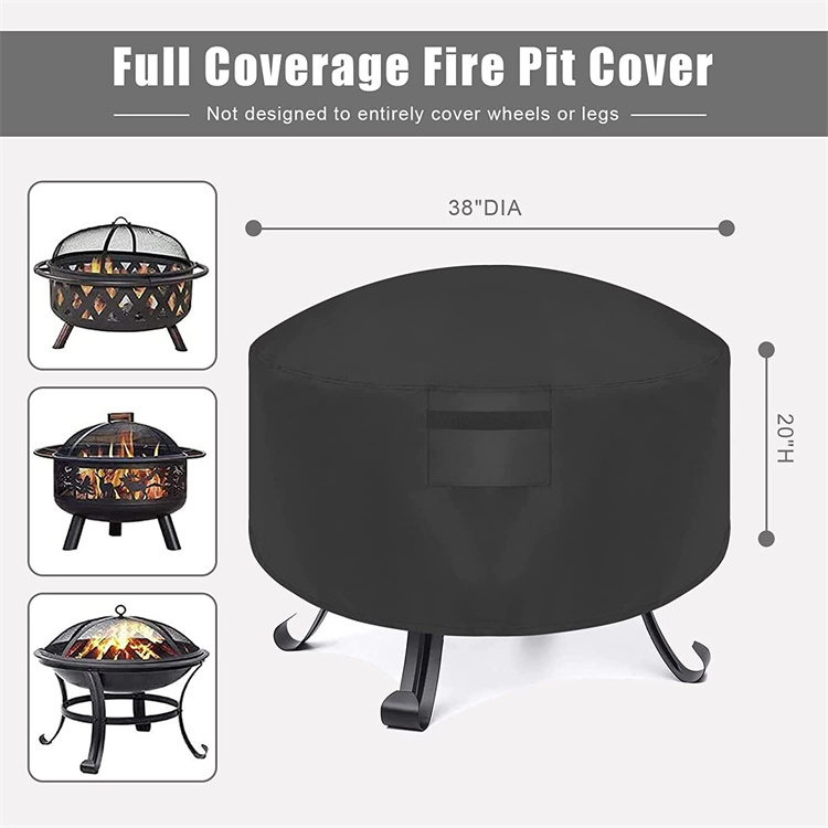 Hot Sale 210D Oxford Circular Home Courtyard Fire Pit Pan Fire Basket Fire Pit Cover