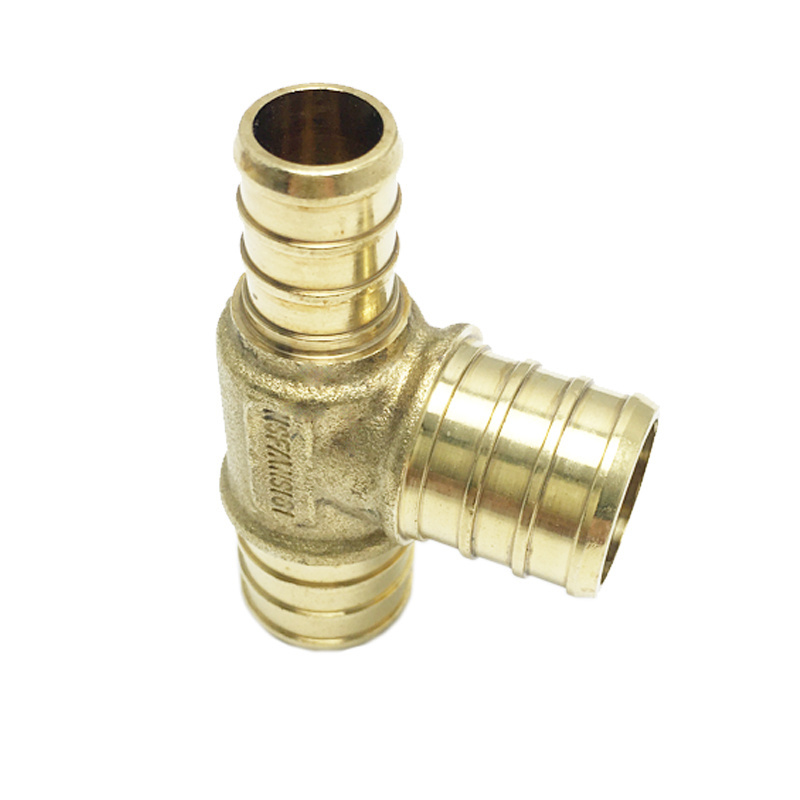 Brass pipe fittings Pex sharkbite quick plumbing fitting lead free brass compression tee