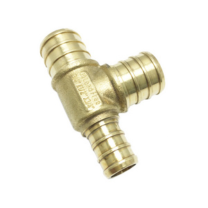 Brass pipe fittings Pex sharkbite quick plumbing fitting lead free brass compression tee