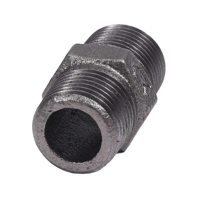 Malleable Iron Thread Pipe Fitting FM UL Fire Protection System Fire Fighting Pipes Black Galvanized Malleable Iron Nipple