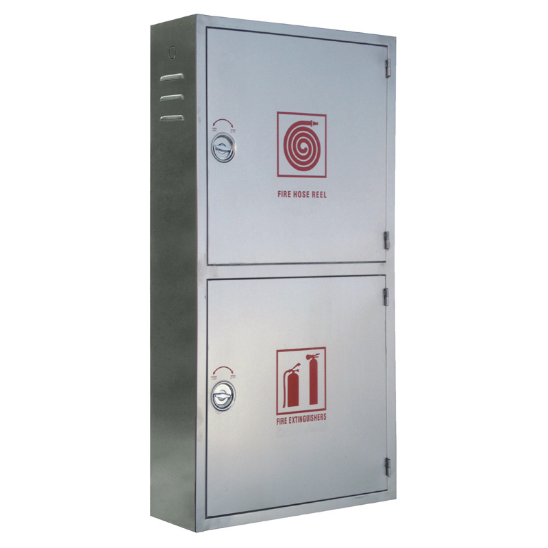 Fire Fighting Pipes Fire Protection System Stainless Steel Single Door Fire Hose Reel Cabinet